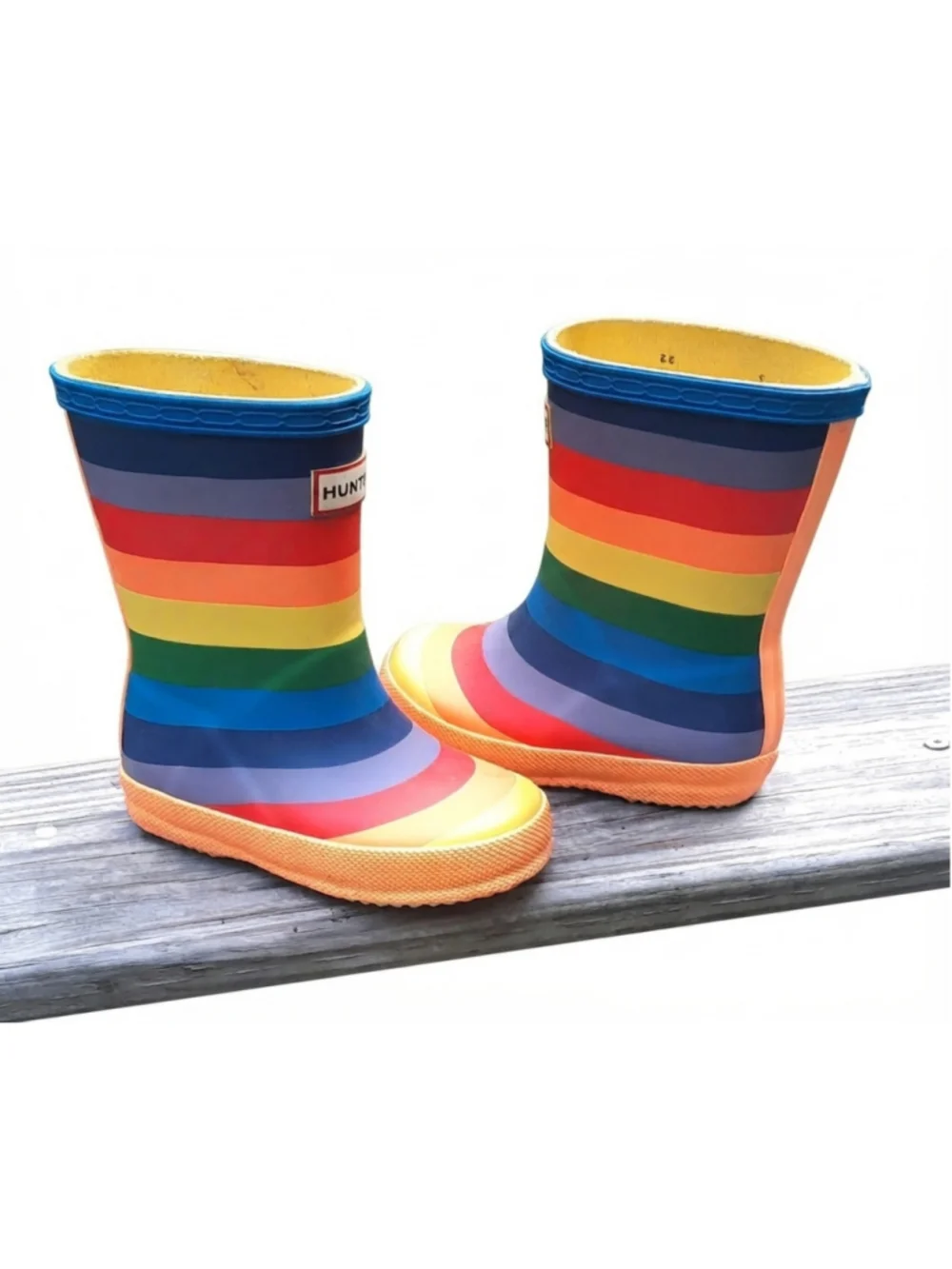 Hunter Kids Infant First Rainbow Print Wellington Boot | Multicoloured size 6C